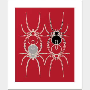 Simply Spooky Collection - Spiders - Blood Red and Bone White Posters and Art